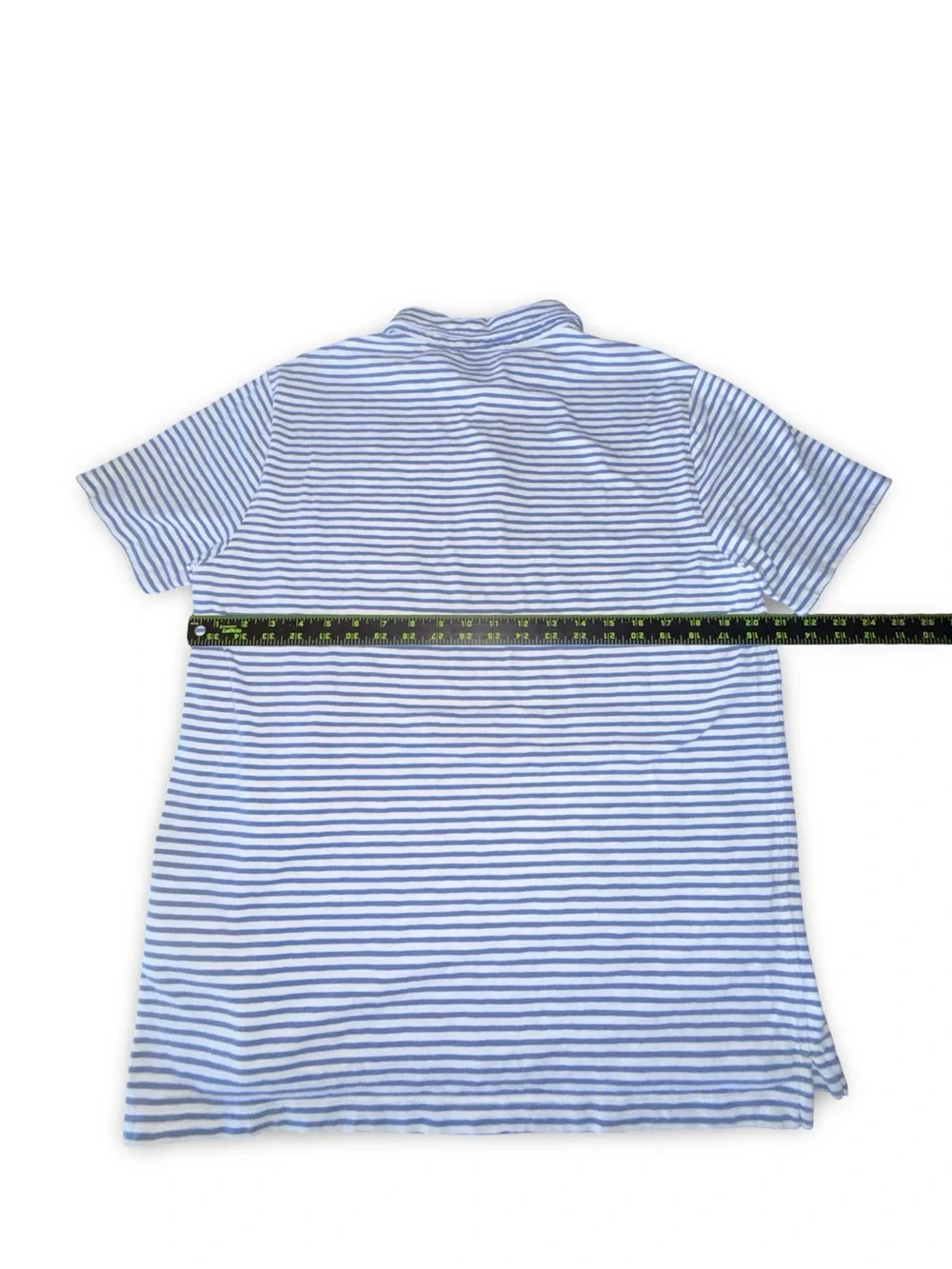J.Crew white and blue striped cotton polo shirt in Men’s size Large